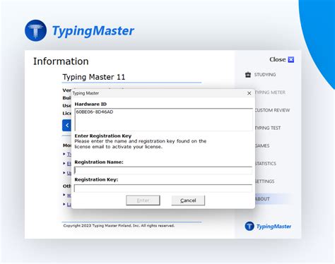 I have purchased TypingMaster 11, how to enter my .